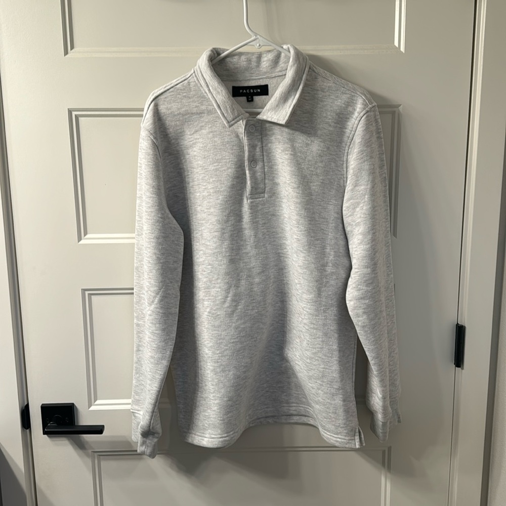 Mens Pacsun Polo Sweatshirt, Size Medium, Heather Gray